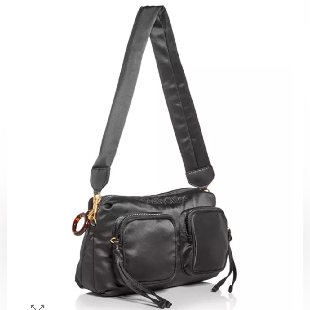 SEE BY CHLOE BLACK SATIN TILLY BAG - Picture 4 of 13